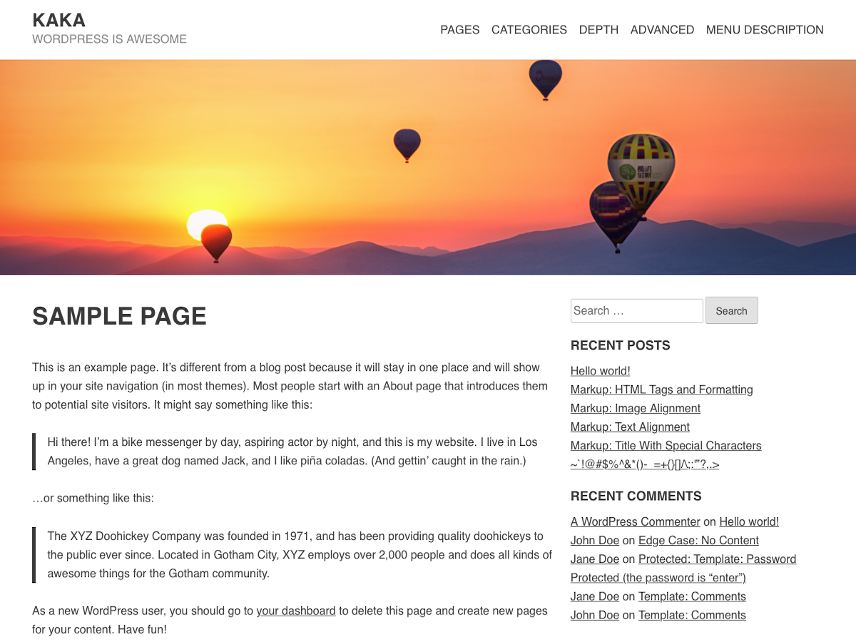 Kaka theme screenshot