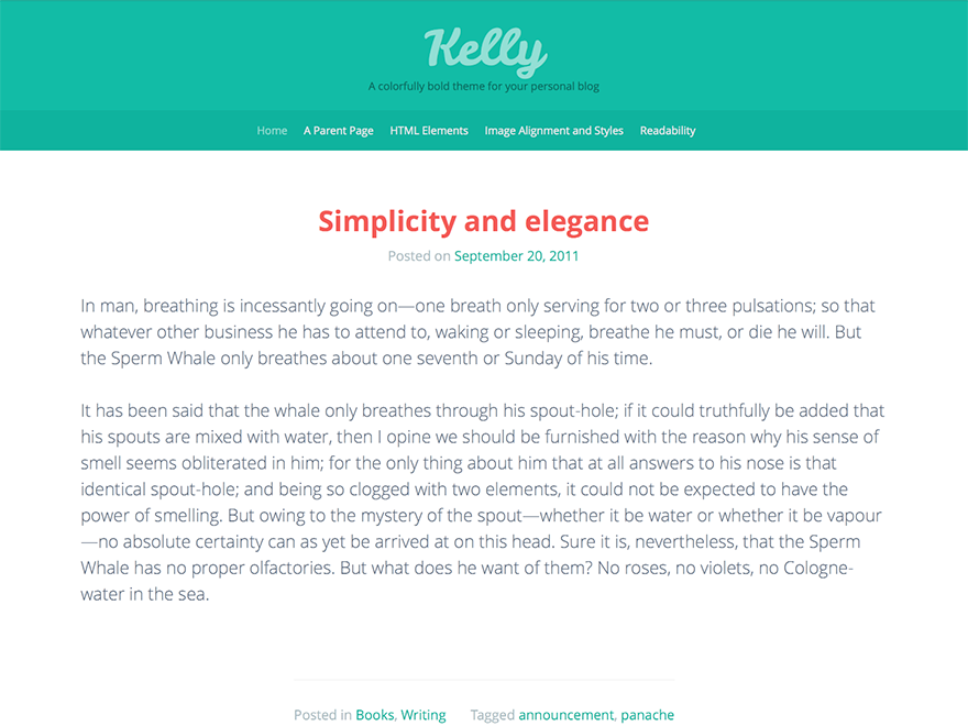 Kelly theme screenshot