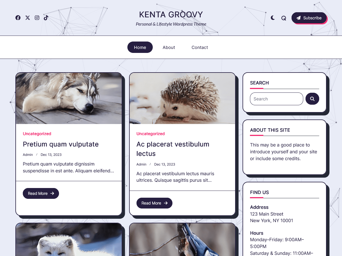 Kenta Groovy Blog theme screenshot