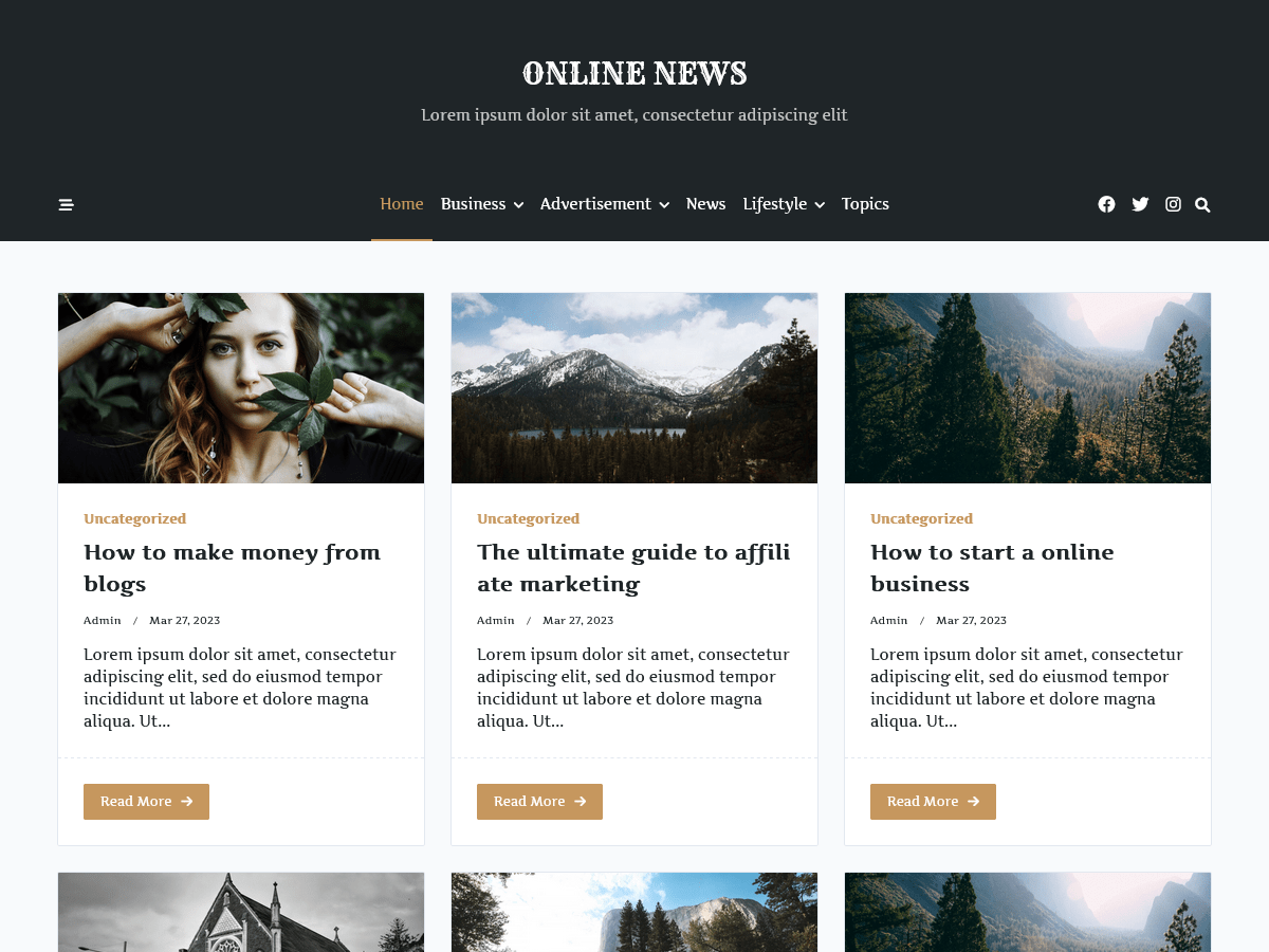 Kenta Online News theme screenshot