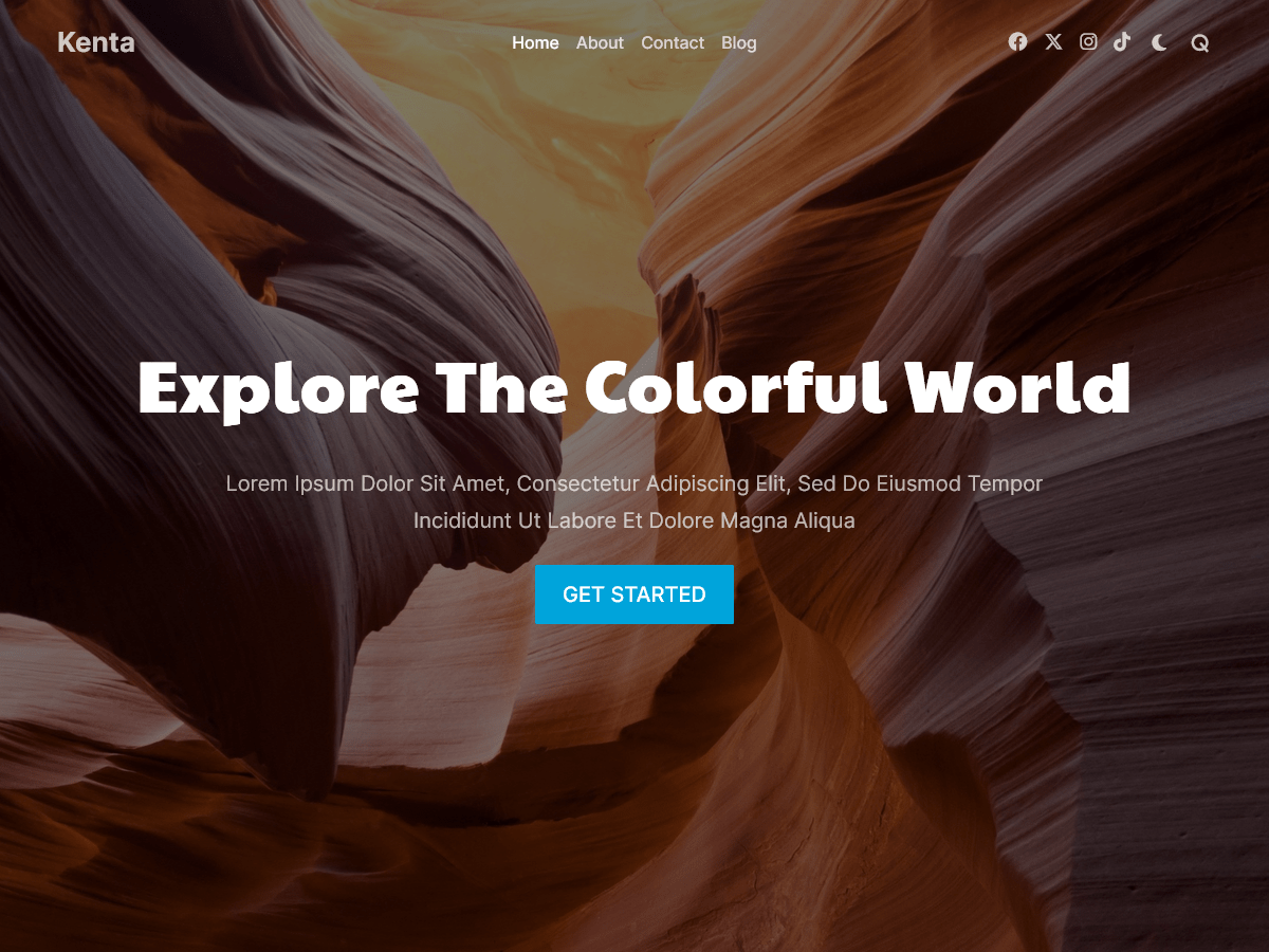 Kenta Travel Journal theme screenshot