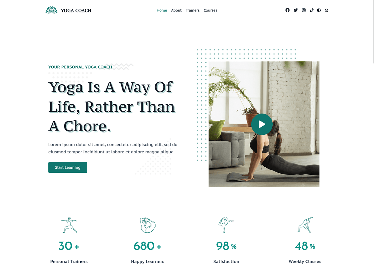 Kenta Yoga Coach theme screenshot