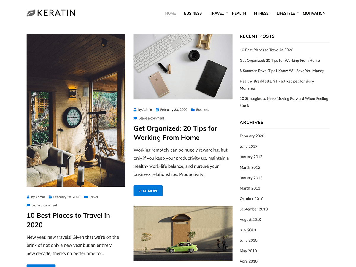Keratin theme screenshot