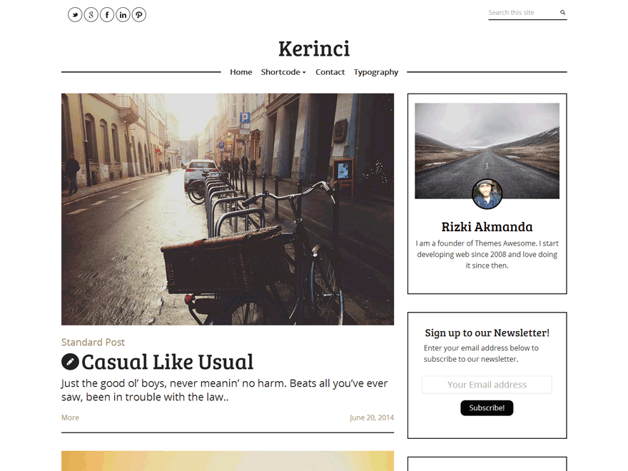 Kerinci Lite theme screenshot