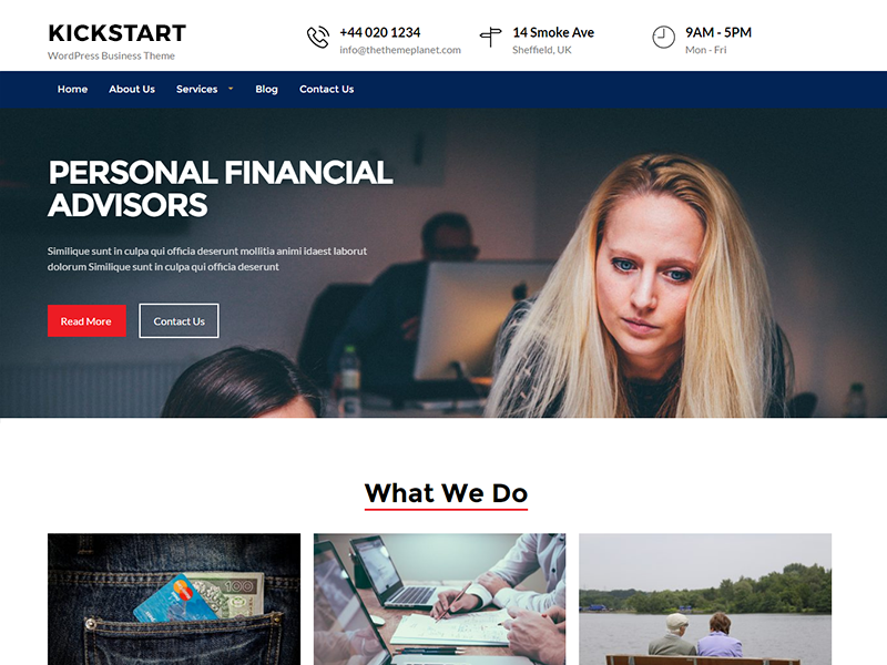 kickstart business theme screenshot