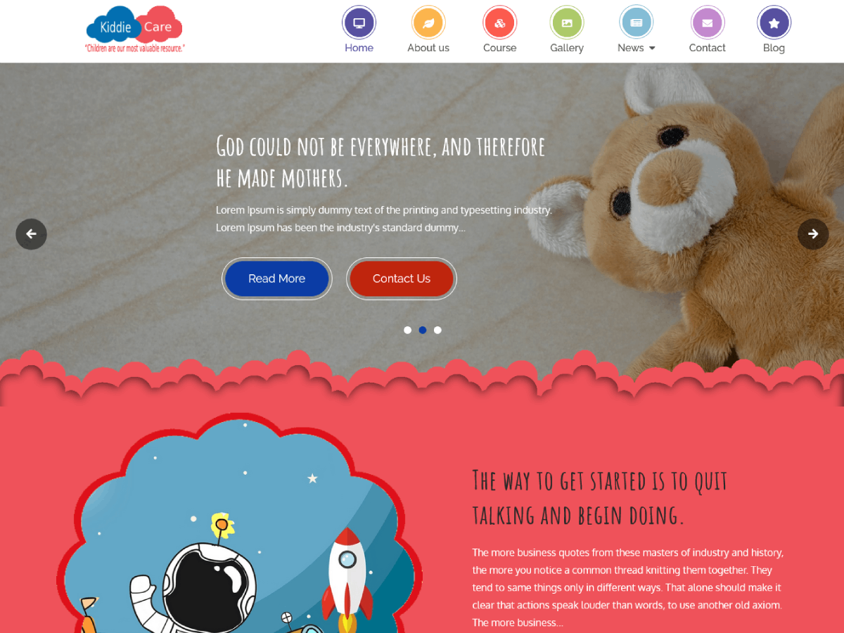Kiddie Care theme screenshot