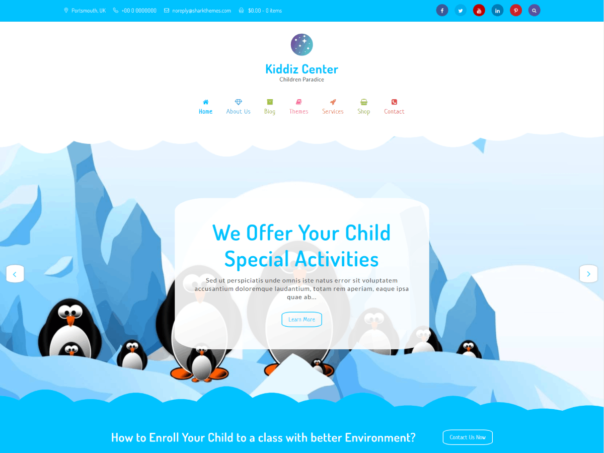 Kiddiz Center theme screenshot