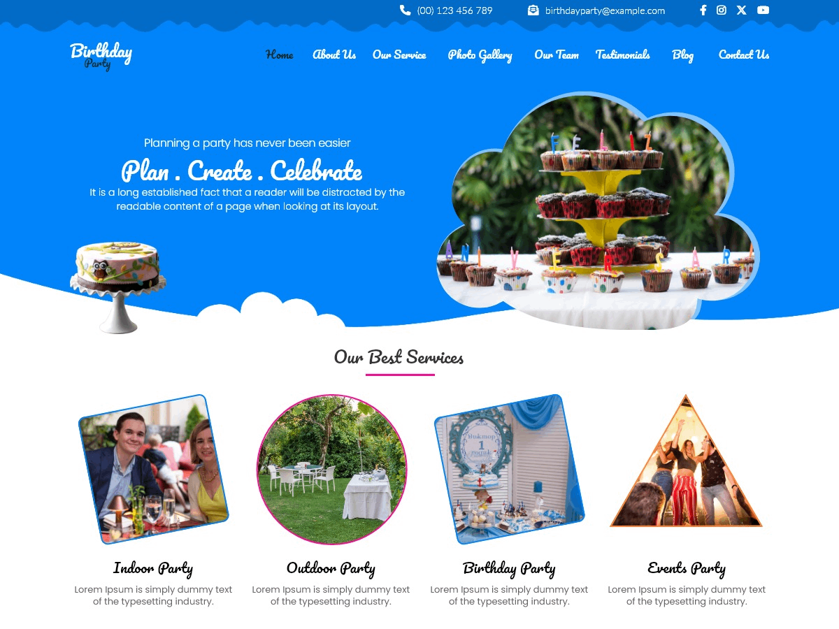 Kids Birthday Party theme screenshot