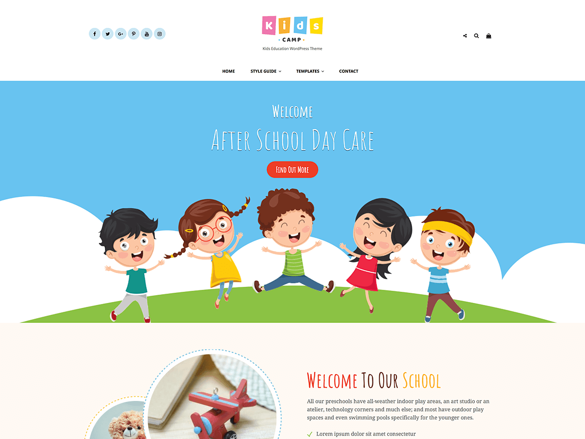 Kids Camp theme screenshot