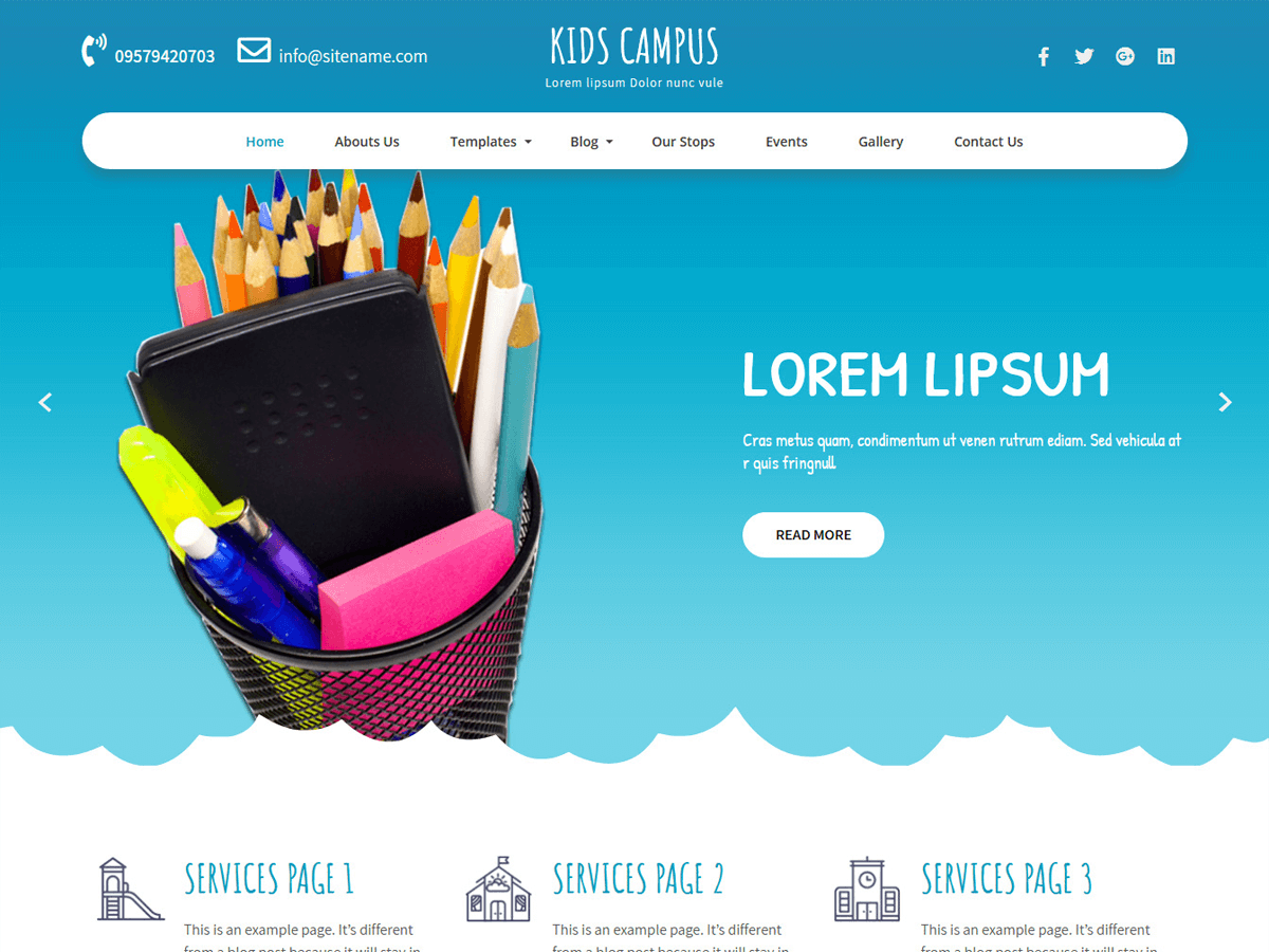 Kids Campus theme screenshot