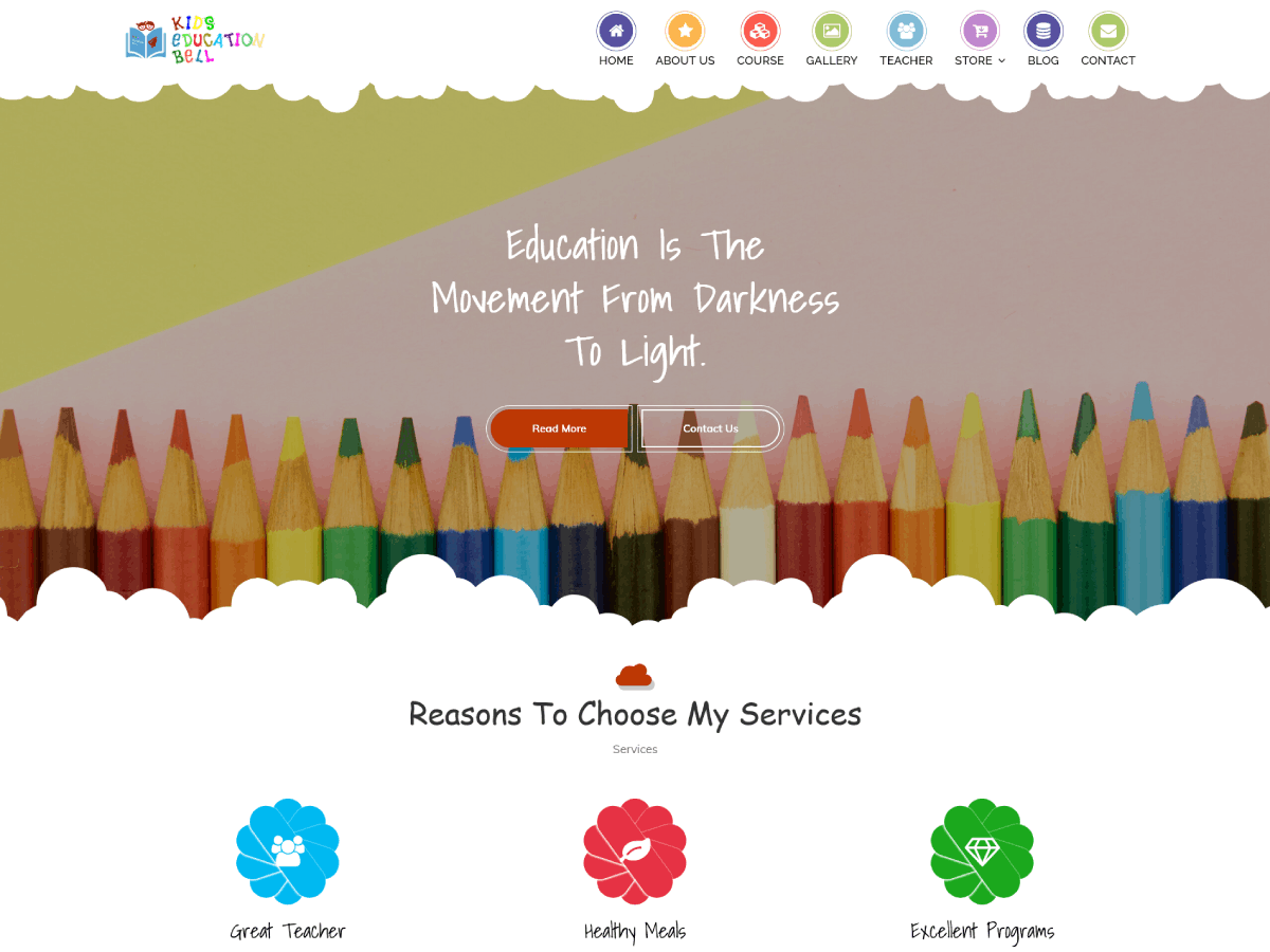 Kids Education Bell theme screenshot