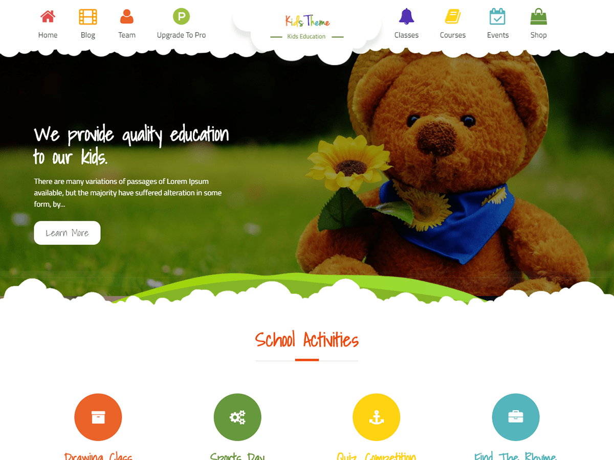 Kids Education theme screenshot