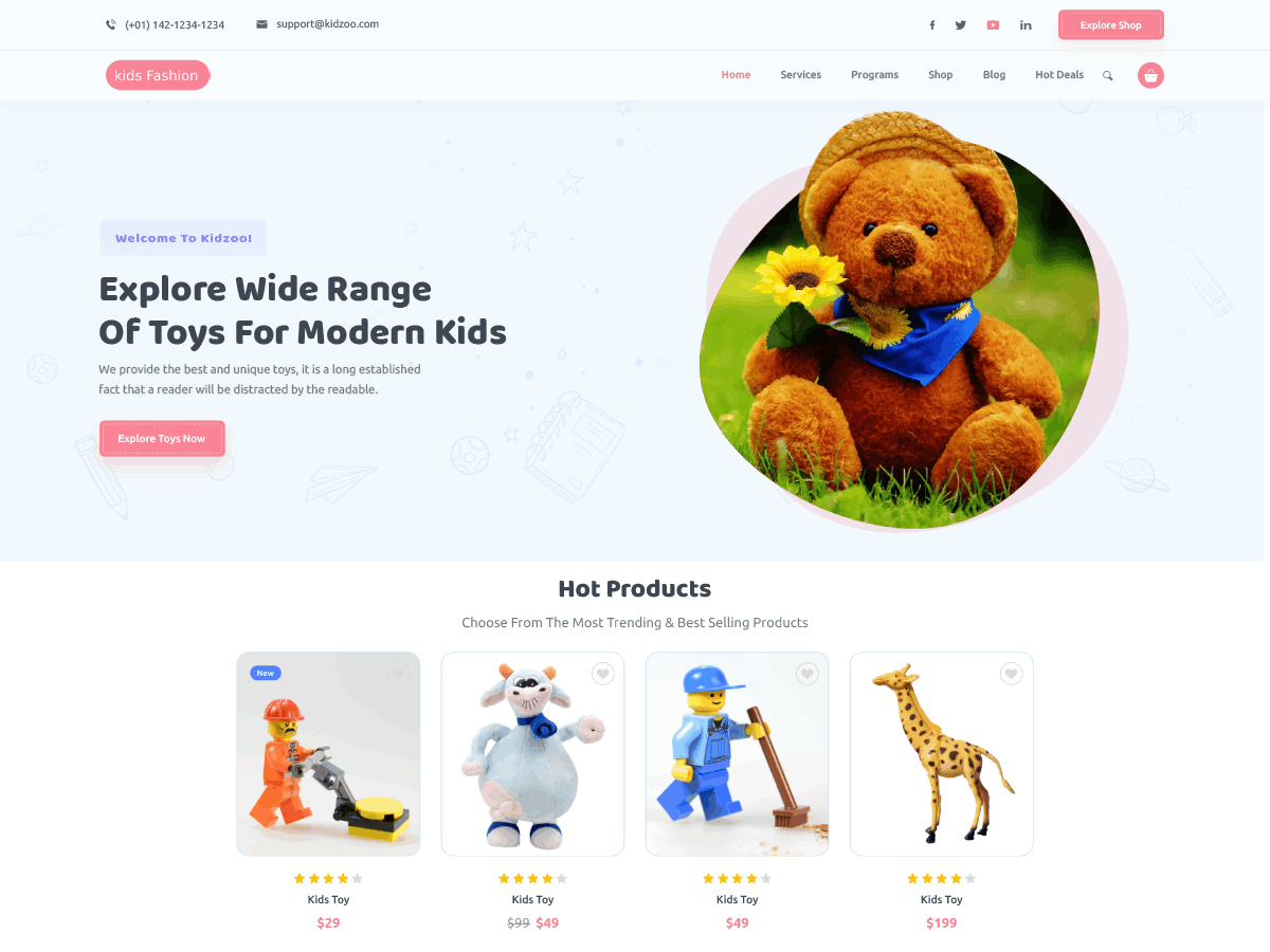 Kids Fashion theme screenshot