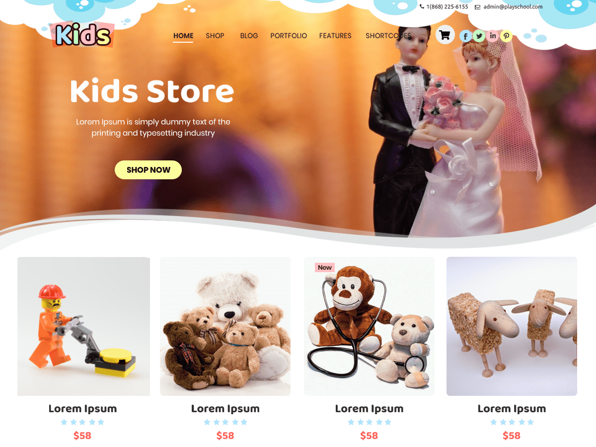 Kids Online Store theme screenshot
