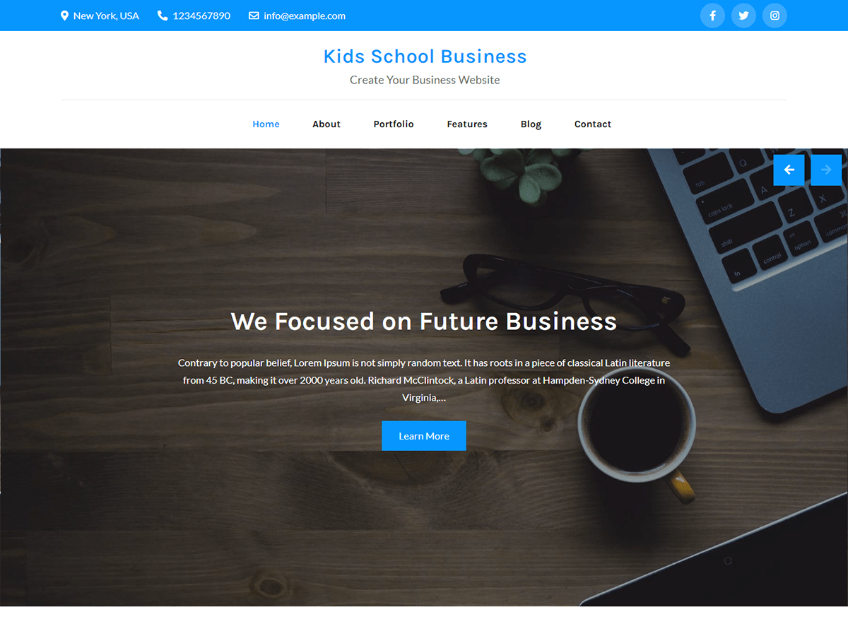 Kids School Business theme screenshot