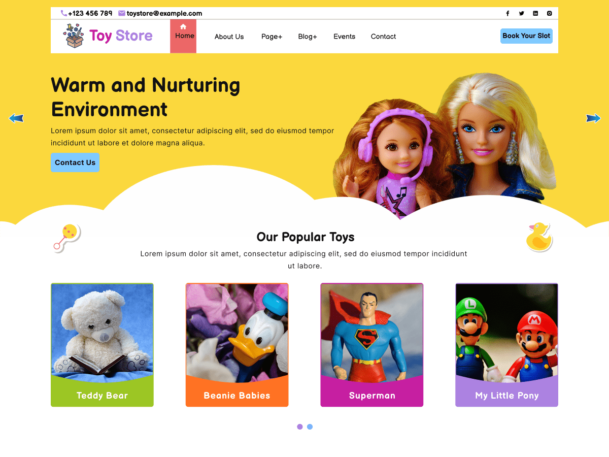 Kids Toy Center theme screenshot