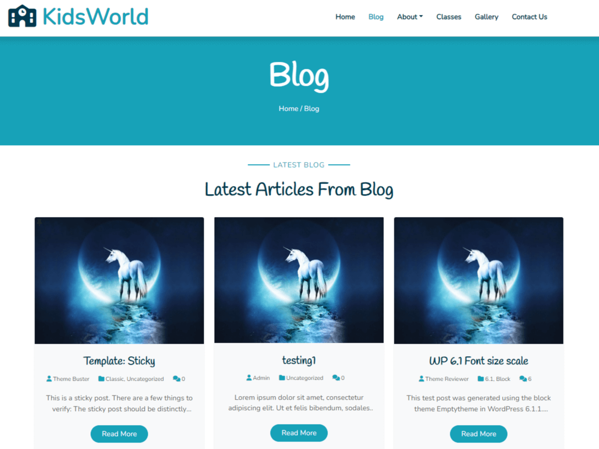 kidsworld theme screenshot