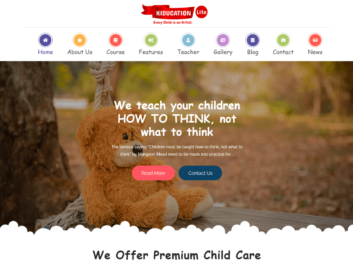 Kiducation Lite theme screenshot