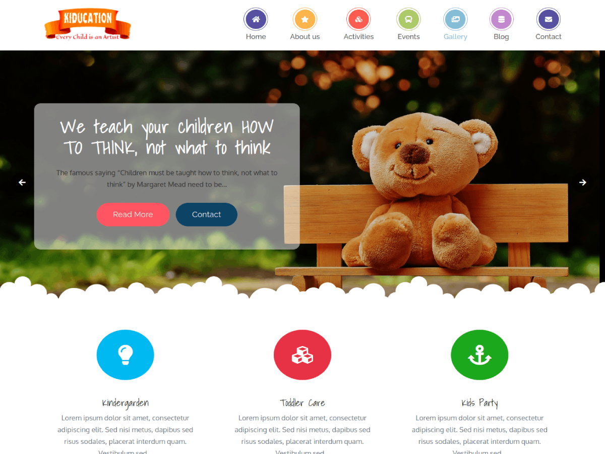 Kiducation theme screenshot