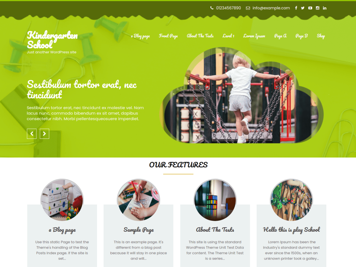Kindergarten School theme screenshot
