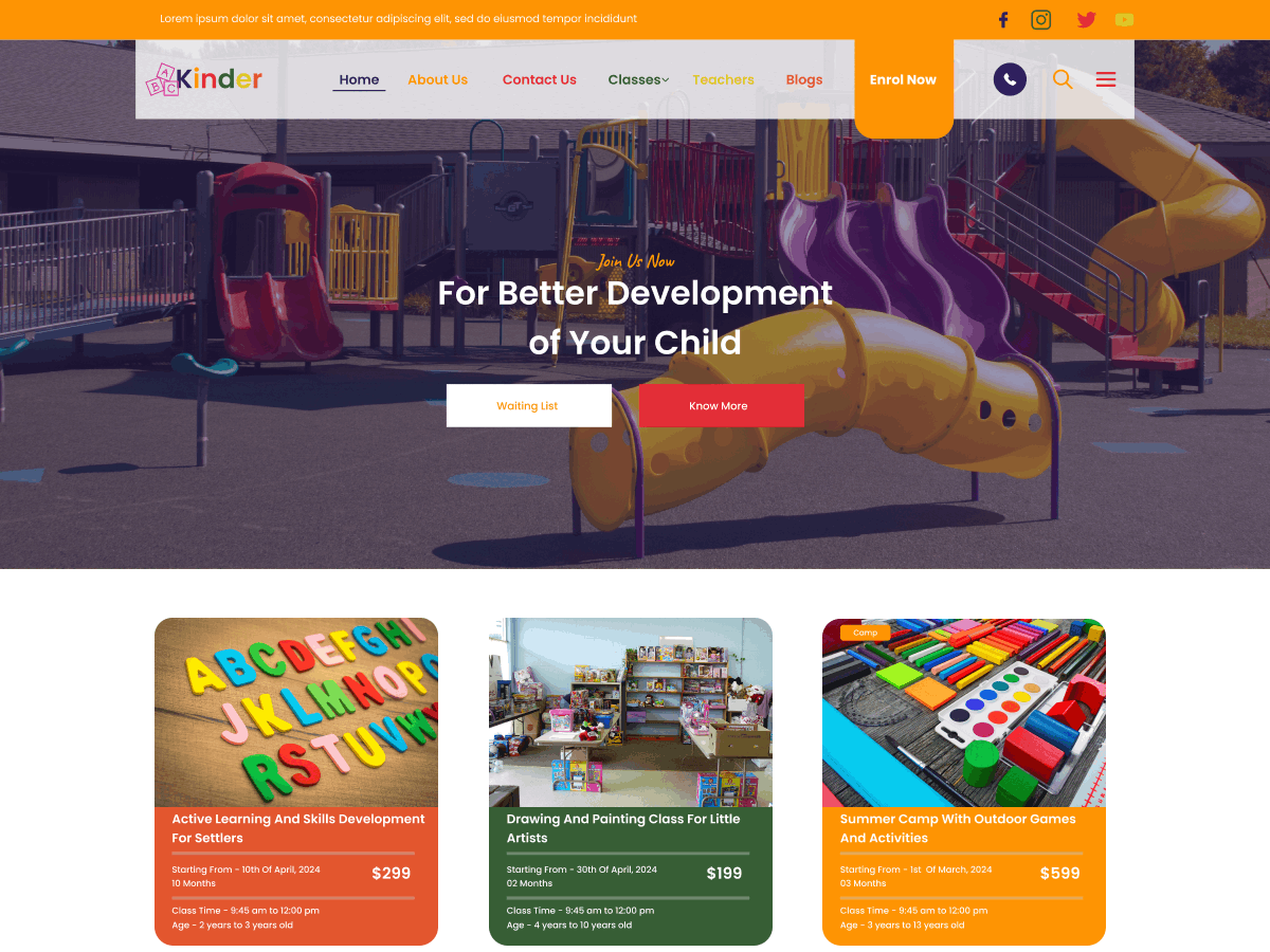 Kindergarten Toys theme screenshot