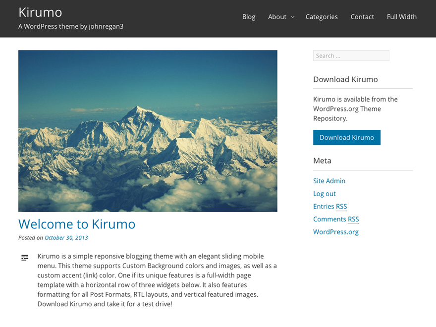 Kirumo theme screenshot