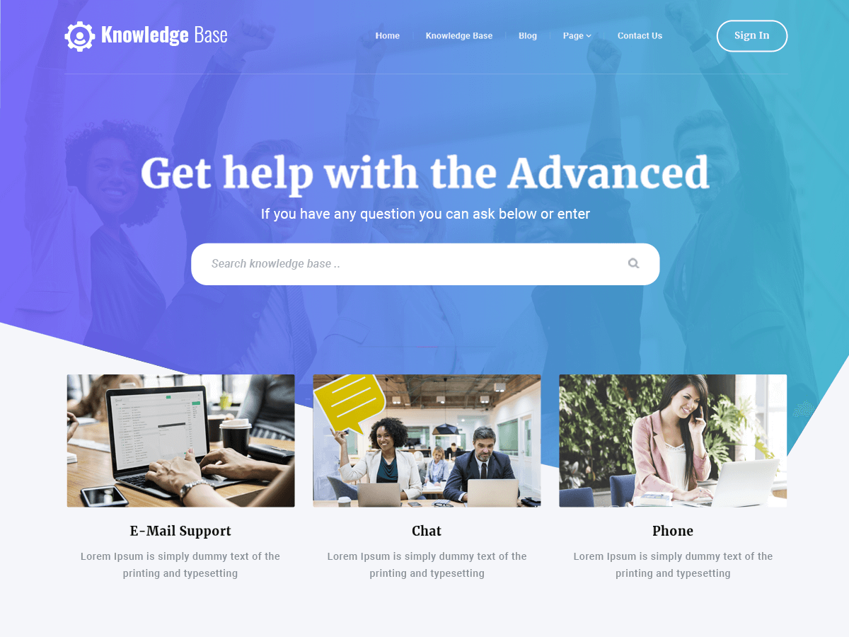 Knowledge Base Lite theme screenshot