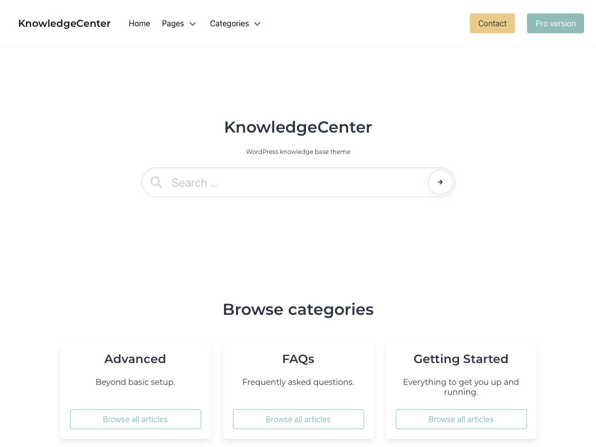 KnowledgeCenter theme screenshot