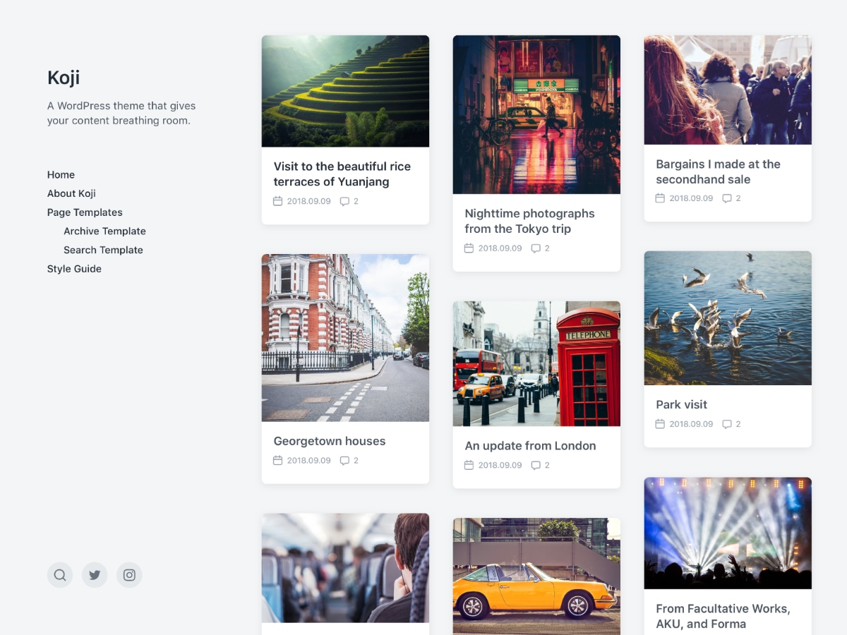 Koji theme screenshot