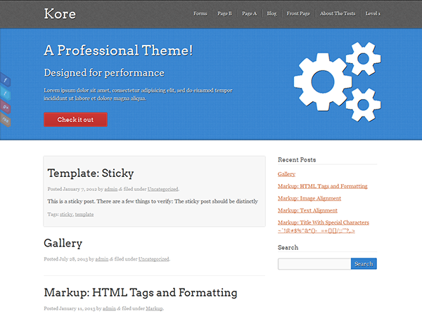 Kore theme screenshot