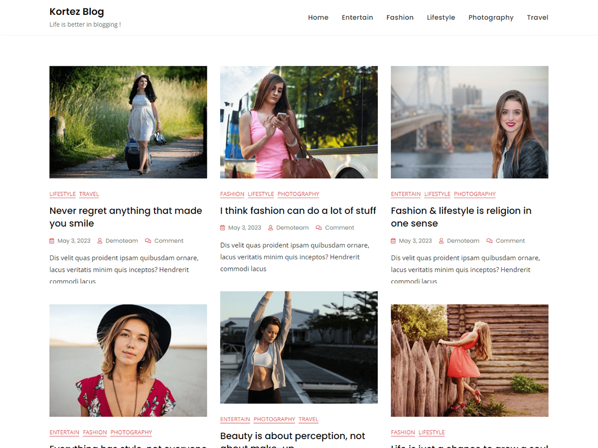 Kortez Blog theme screenshot