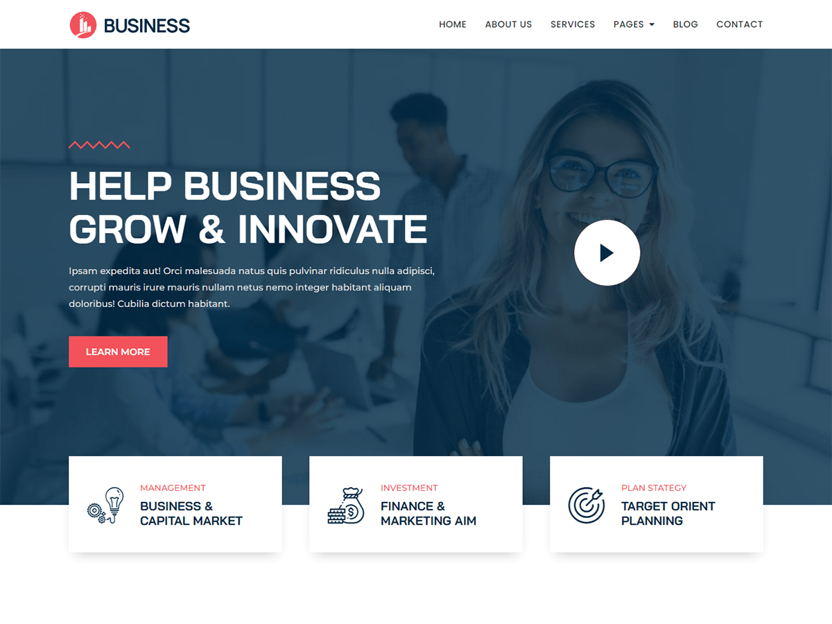 Kortez Business theme screenshot