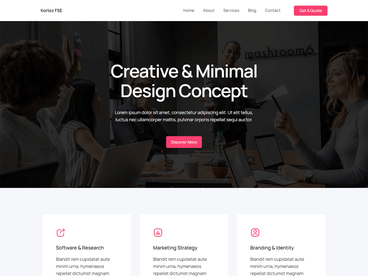 Kortez FSE theme screenshot