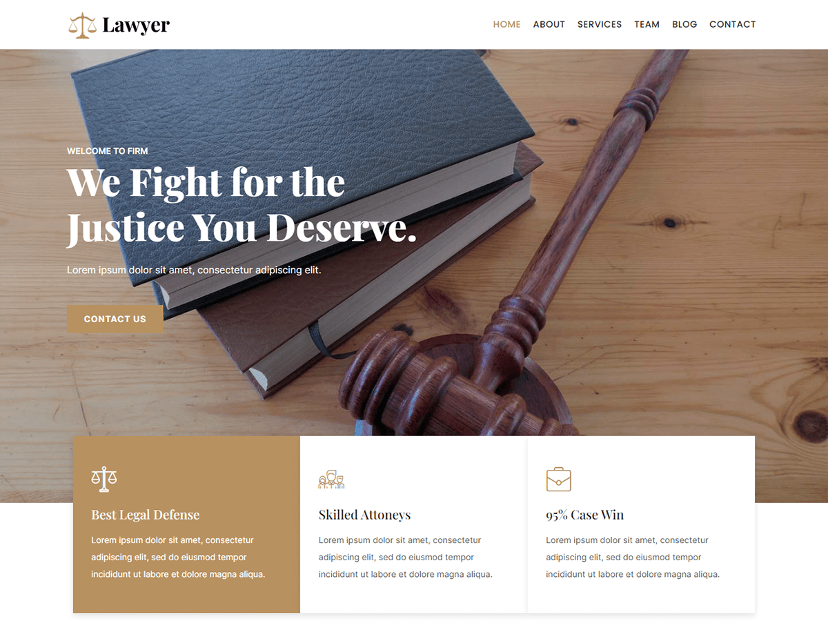 Kortez Lawyer theme screenshot
