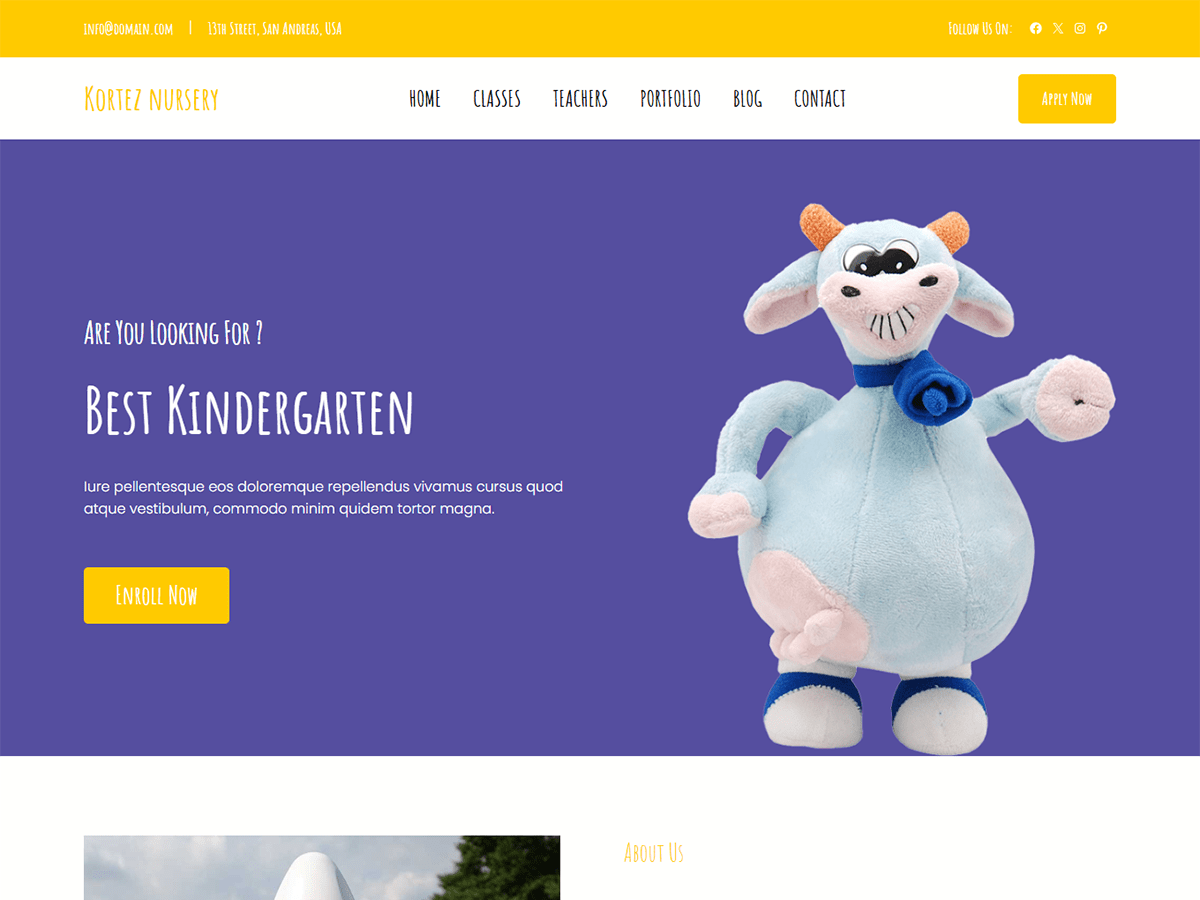 Kortez Nursery theme screenshot