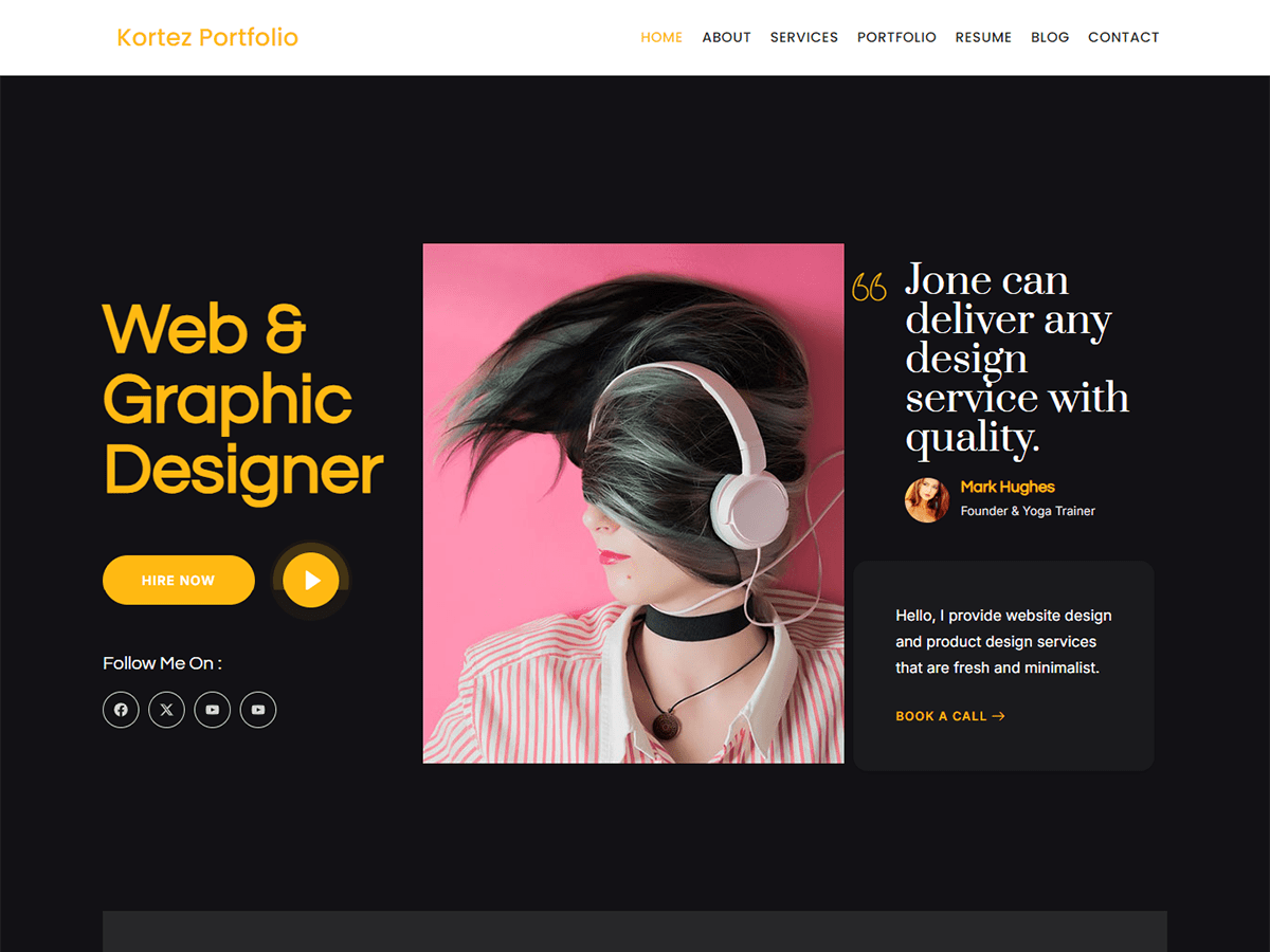 Kortez Portfolio theme screenshot