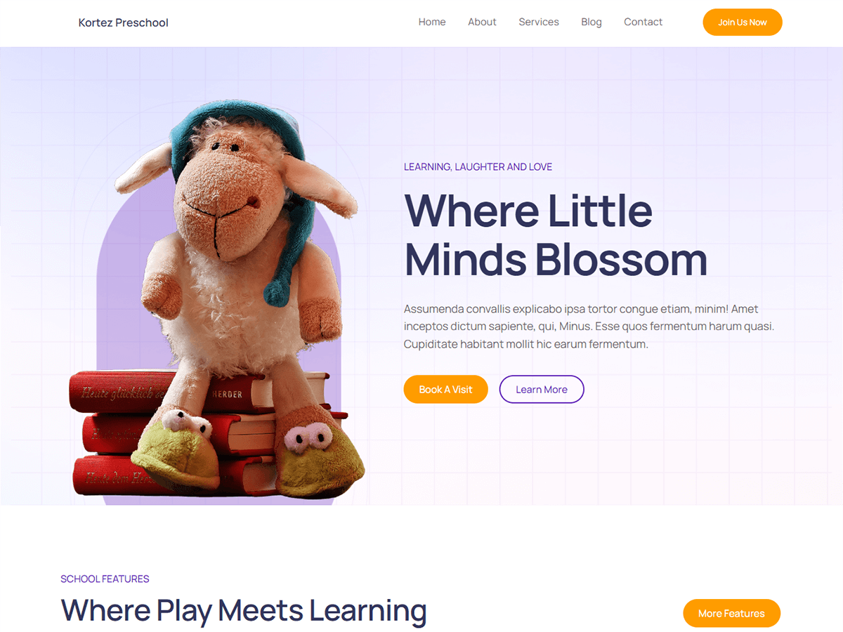 Kortez Preschool theme screenshot