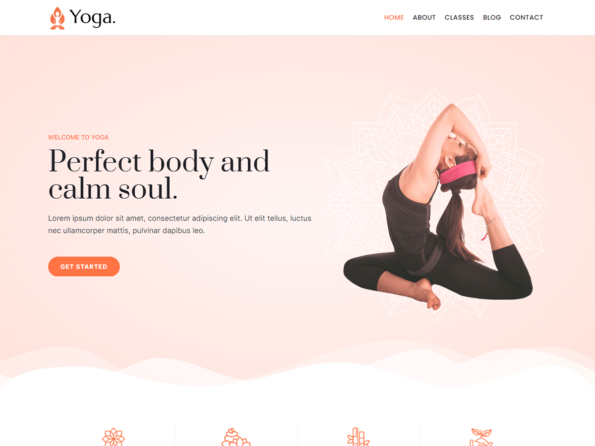 Kortez Yoga theme screenshot