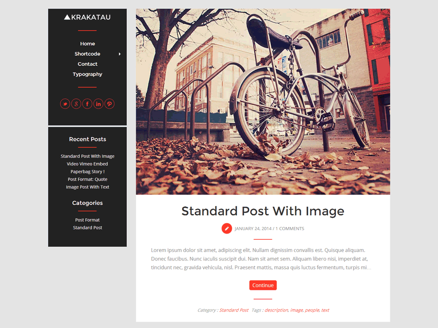 Krakatau Lite theme screenshot
