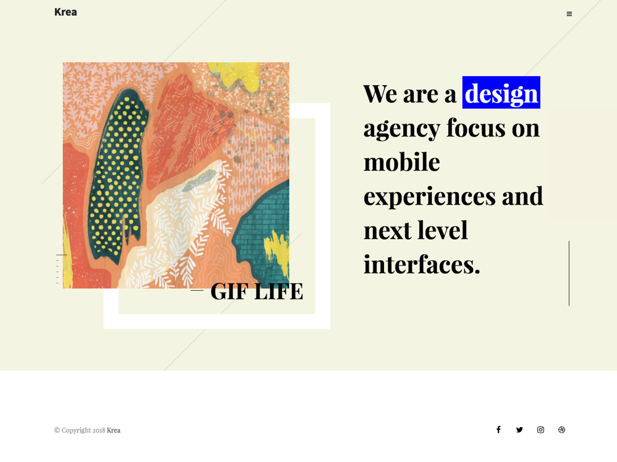 Krea theme screenshot