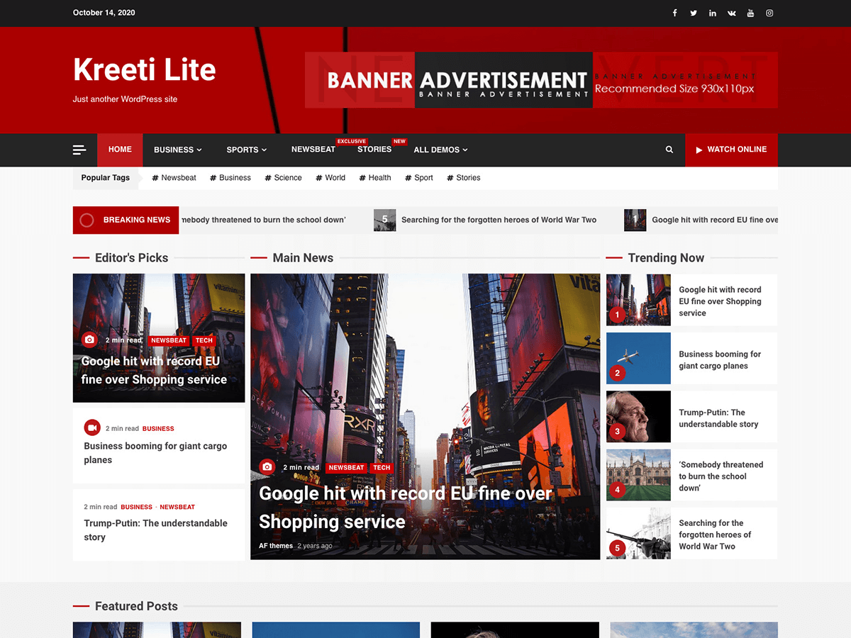 Kreeti Lite theme screenshot