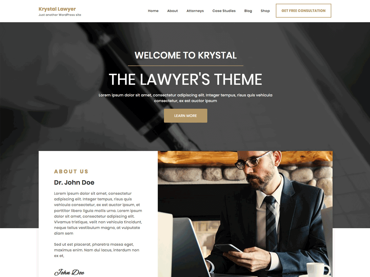 Krystal Lawyer theme screenshot