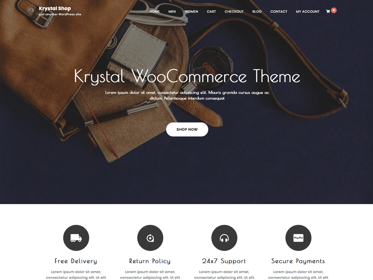 Krystal Shop theme screenshot