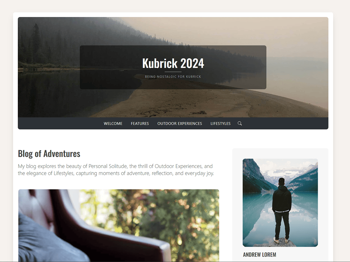 Kubrick 2024 theme screenshot