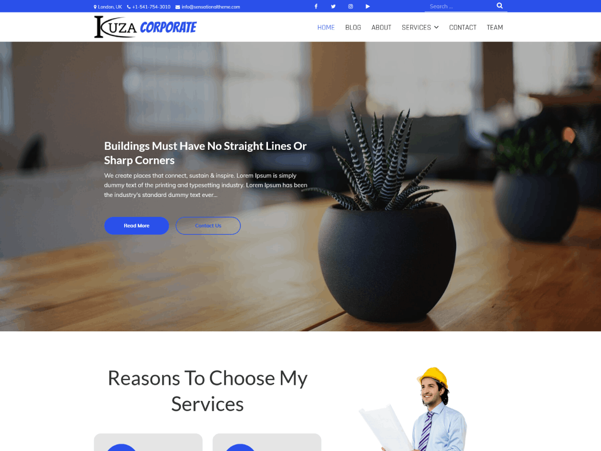 Kuza Corporate theme screenshot