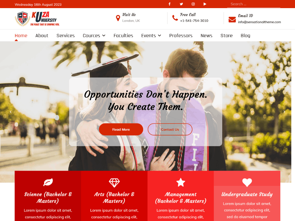 Kuza Education theme screenshot