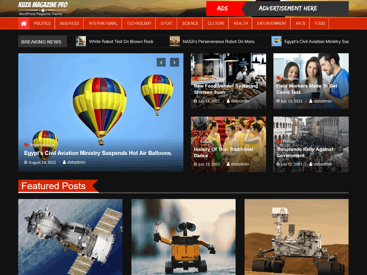 Kuza Magazine theme screenshot