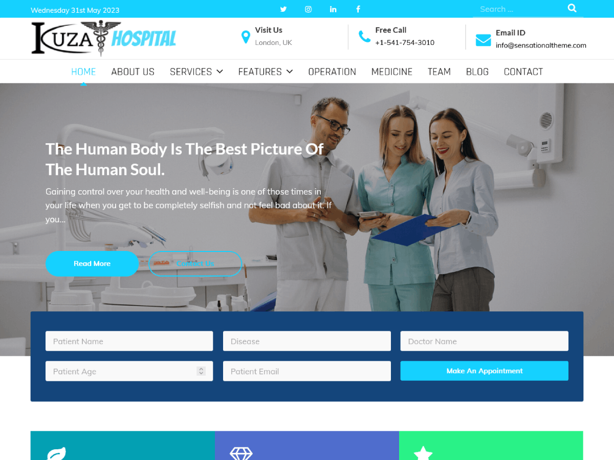 Kuza Medical theme screenshot