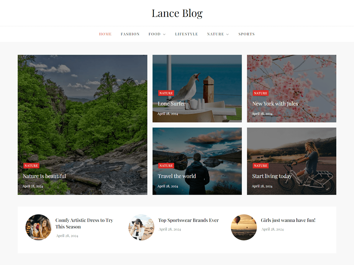 Lance Blog theme screenshot