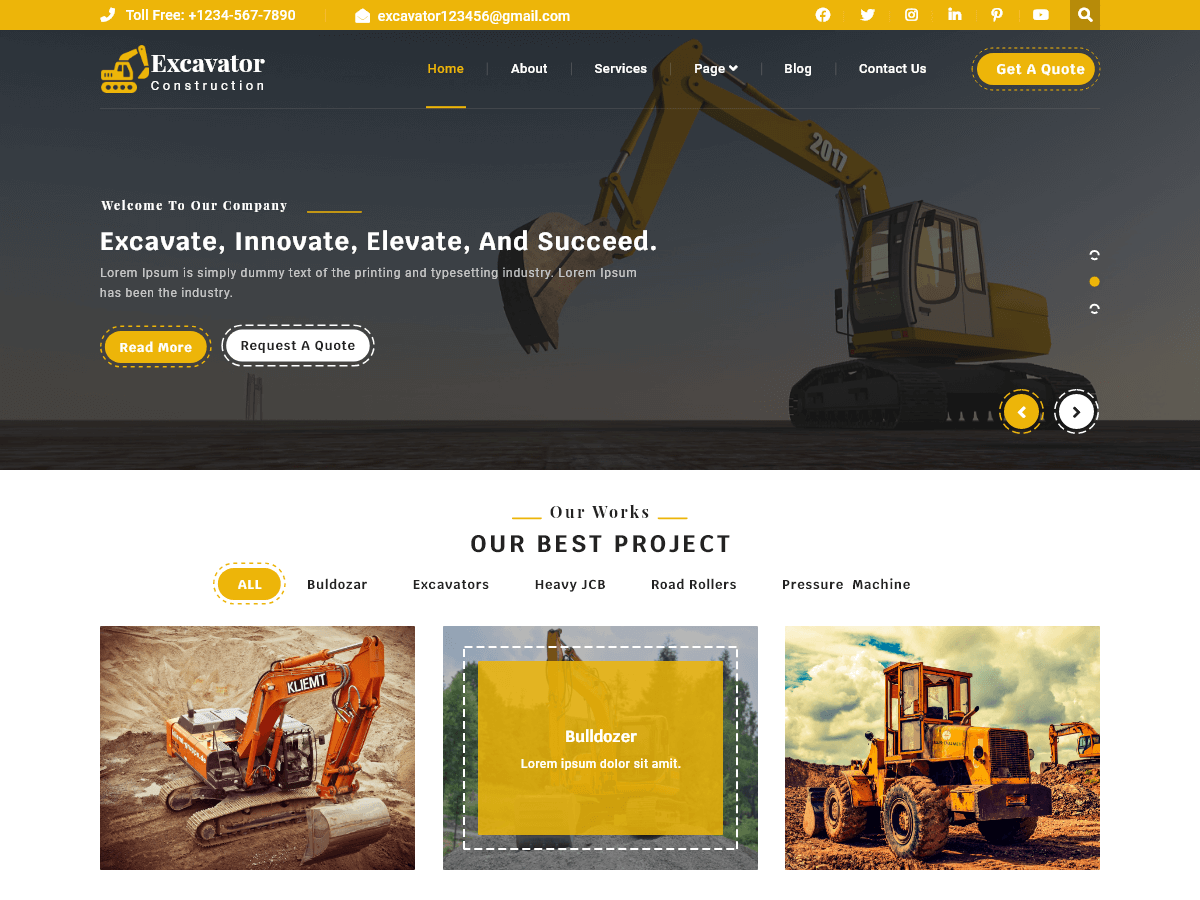 Land Excavator theme screenshot